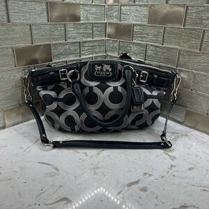 Vintage Y2K Coach Black and Gray Signature Handbag